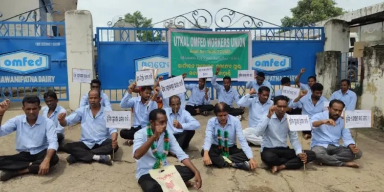 ଓମଫେଡ୍‌ ଠିକା କର୍ମଚାରୀଙ୍କ ଆନ୍ଦୋଳନ