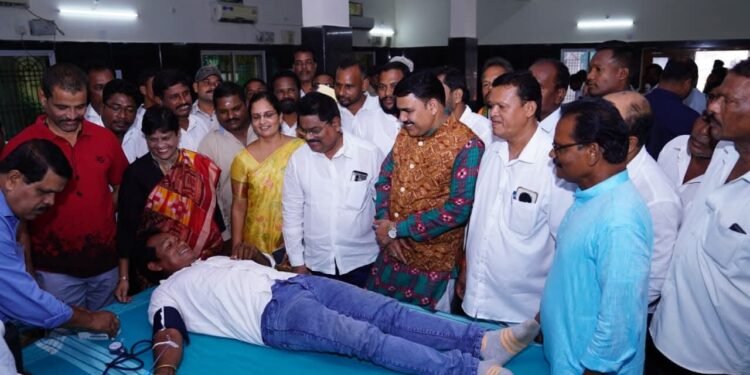 ଭାରତୀୟ ଜନତା ପାର୍ଟି ପକ୍ଷରୁ ରକ୍ତଦାନ ଶିବିର ଆୟୋଜିତ