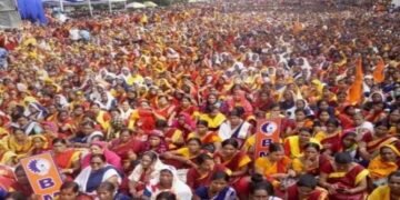 ରାଜଧାନୀ ରାଜରାସ୍ତାରେ ଗର୍ଜିଲେ ଅଙ୍ଗନଓ୍ବାଡି କର୍ମୀ